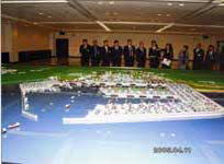 営口港港湾計画による将来の姿をジオラマで見学。