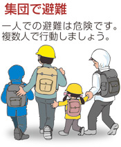 集団で避難